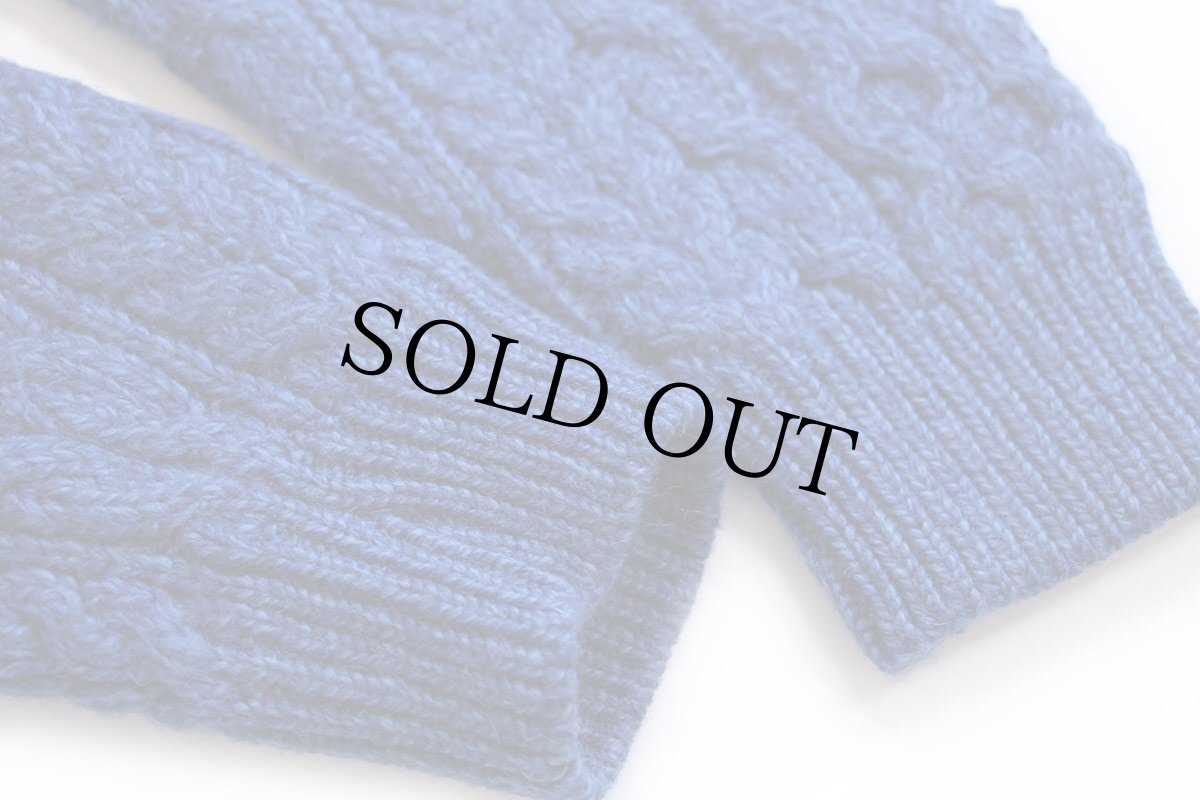 画像7: アイルランド製 ARAN SWEATER MARKET ケーブル編み メリノウールニット セーター 青 ミックス L★フィッシャーマン (7)