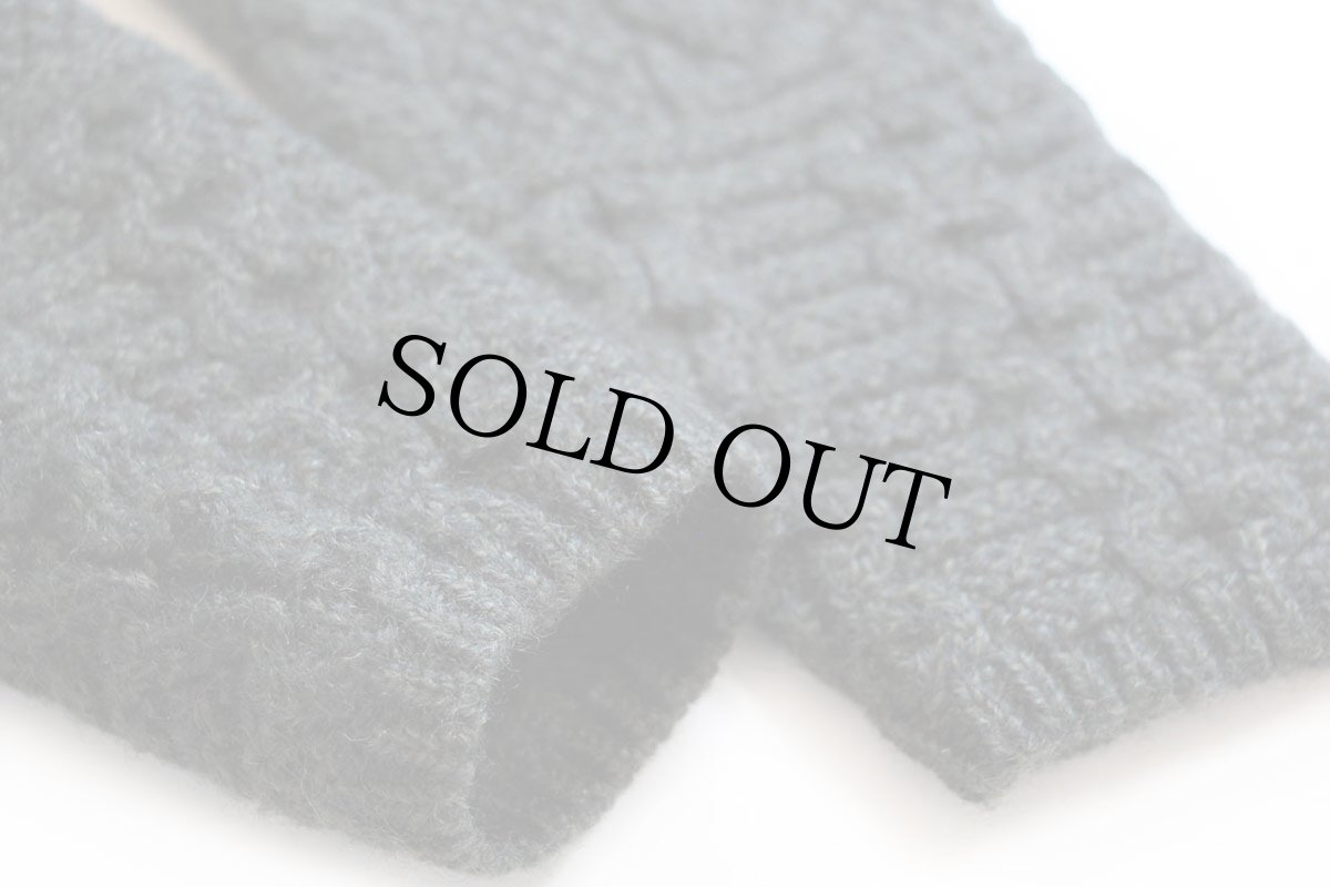 画像6: アイルランド製 inis crafts ケーブル編み メリノウールニット ジップパーカー 濃緑 S★フィッシャーマン (6)