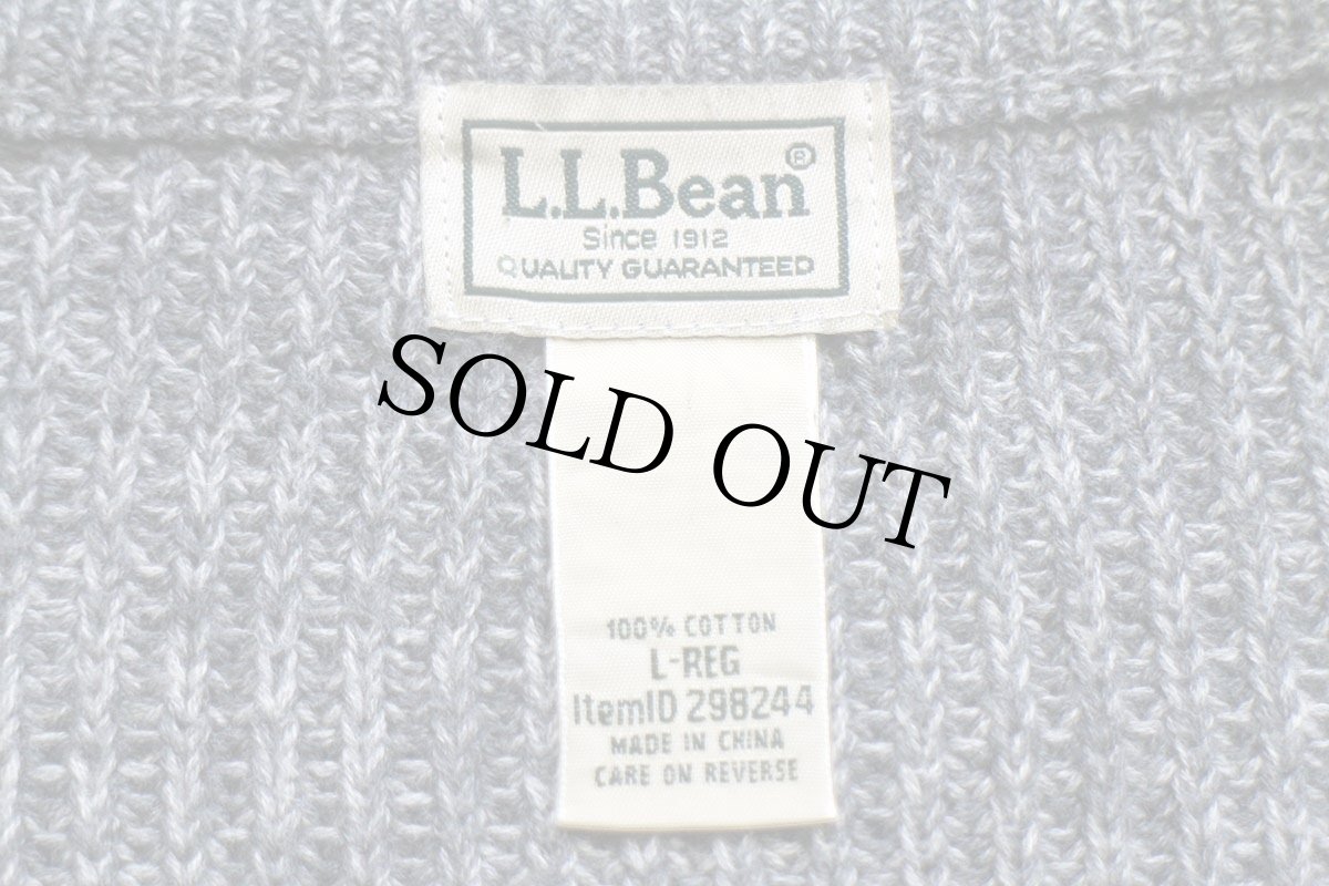 画像4: L.L.Bean 無地 コットン ローゲージ ドライバーズニット フルジップ セーター グレー ミックス L-R (4)
