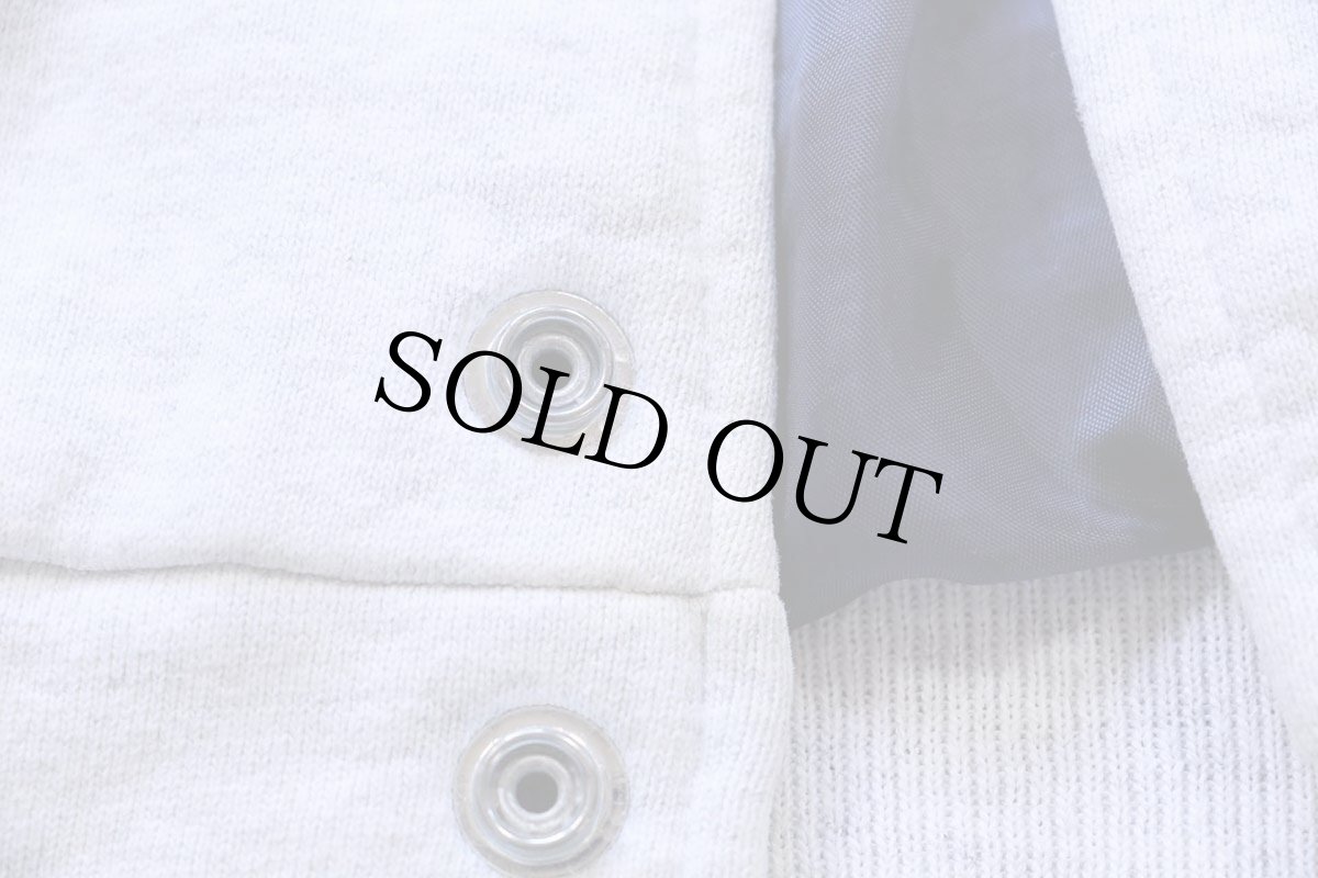 画像6: 90s BB/BS 刺繍 ツートン 切り替え スウェット スタジャン 杢ライトグレー×紺 XXL★特大 (6)