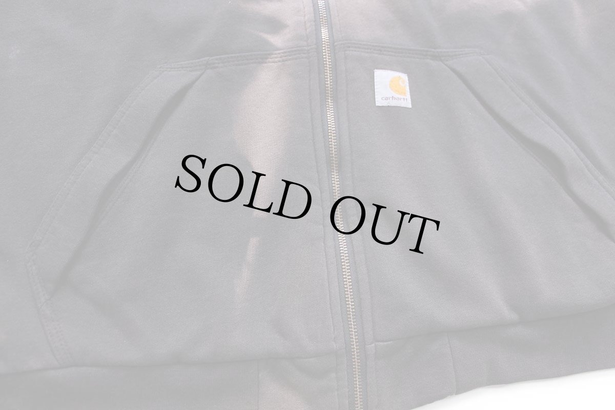 画像7: メキシコ製 carharttカーハート RAIN DEFENDER スウェット ジップパーカー 黒 アート フェード L★フーディー (7)