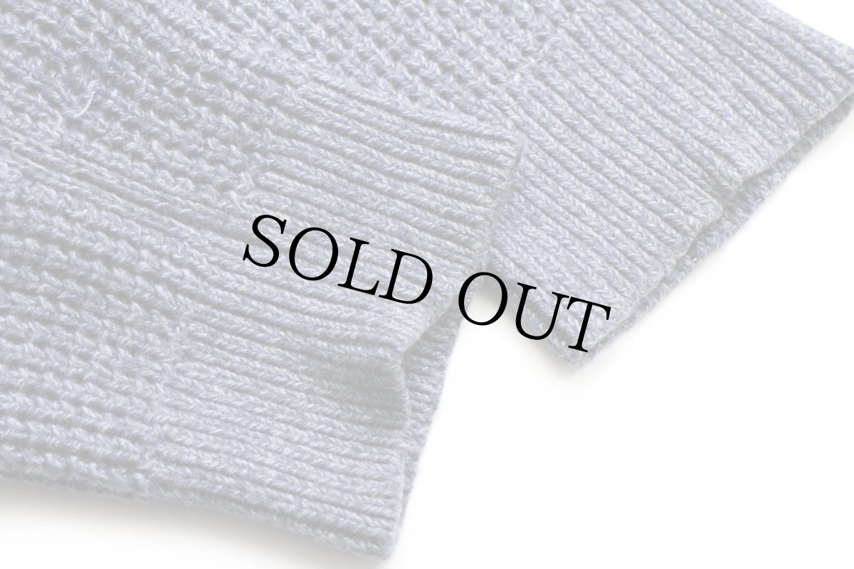 画像6: L.L.Bean 無地 ワッフル オーガニックコットン ドライバーズニット フルジップ セーター ネイビー ミックス XXL-T★特大 (6)