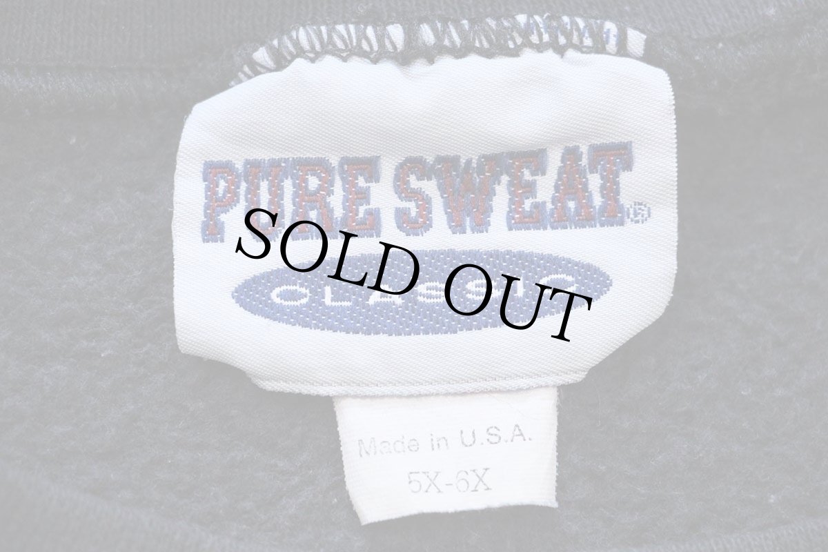 画像4: 90s USA製 PURE SWEAT CLASSIC 無地 前V スウェット 黒 5X-6X★特大 ブランク (4)
