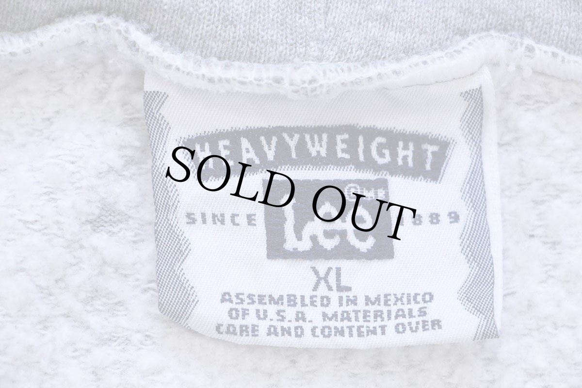 画像4: 90s メキシコ製 Leeリー 無地 スウェット ジップパーカー 杢グレー XL★フーディー ブランク (4)