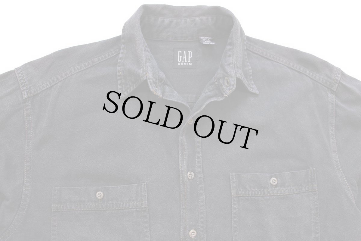 画像3: 90s GAPギャップ ブラック デニムシャツ L (3)