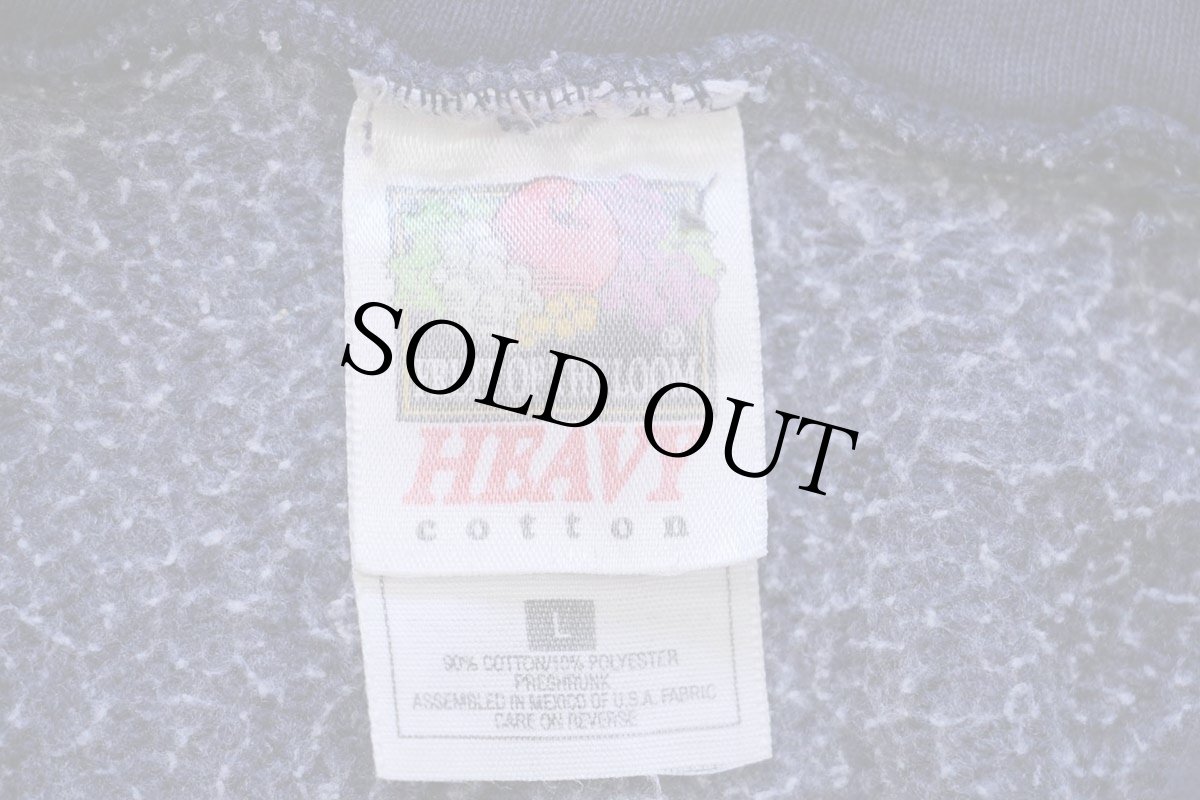 画像5: 00s AMERICAN ROOFING SUPPLY バックプリント ブリーチ飛び スウェットパーカー ボロ ナス紺 フェード L★フーディー (5)