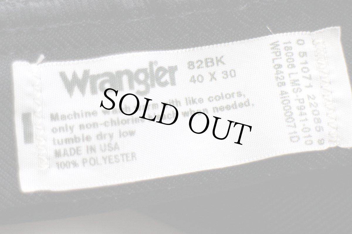 画像6: 90s USA製 Wranglerラングラー 82BK ランチャードレスジーンズ ポリエステルパンツ ブラック w40 L30★163 スタプレ (6)