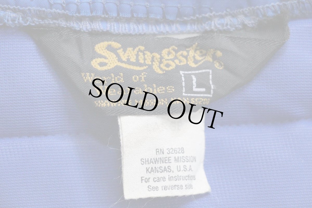 画像4: 70s Swingster 中綿入り ナイロン レーシングジャケット 青 L (4)