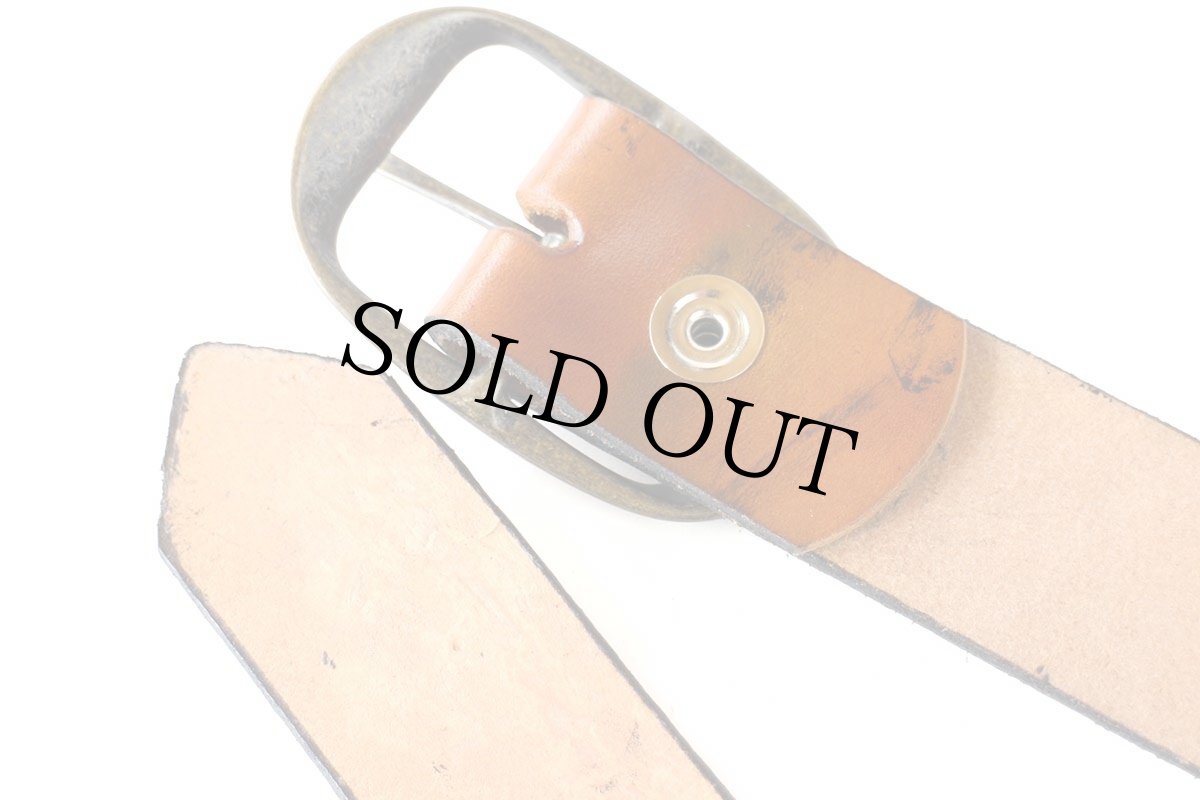 画像3: 新品★USA製 BRACKNEY LEATHER WORKS 花柄 型押し ペイント レザーベルト ブラウン 34 (3)