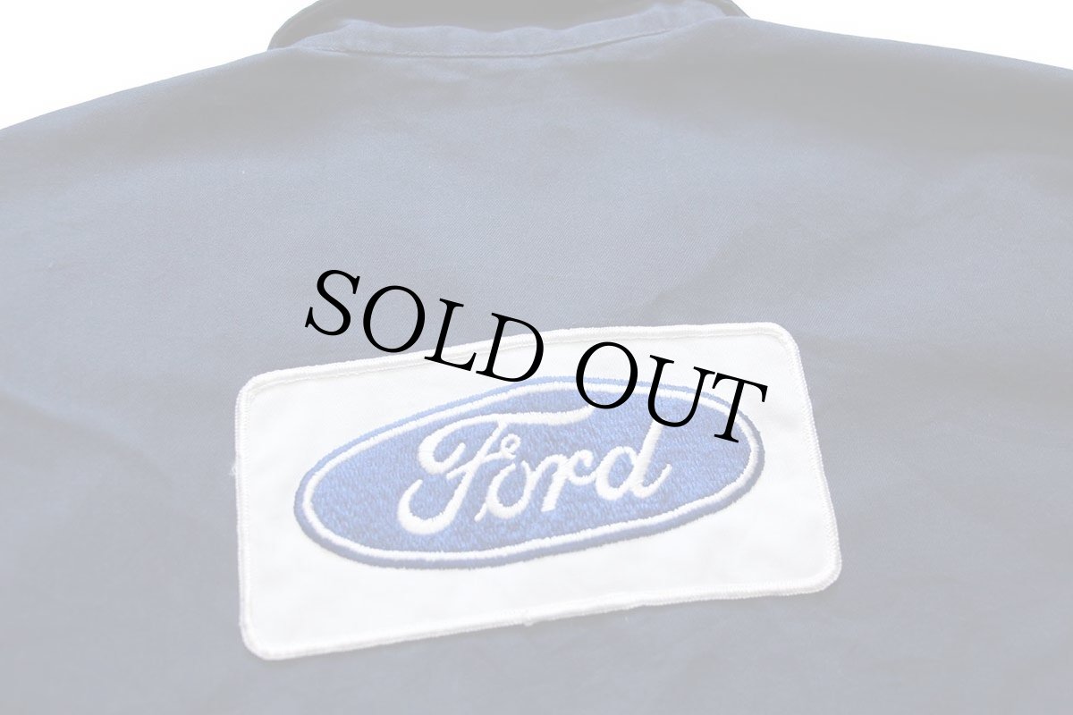 画像4: 70s RED KAPレッドキャップ Fordフォード パッチ付き ワークシャツジャケット 紺 M (4)