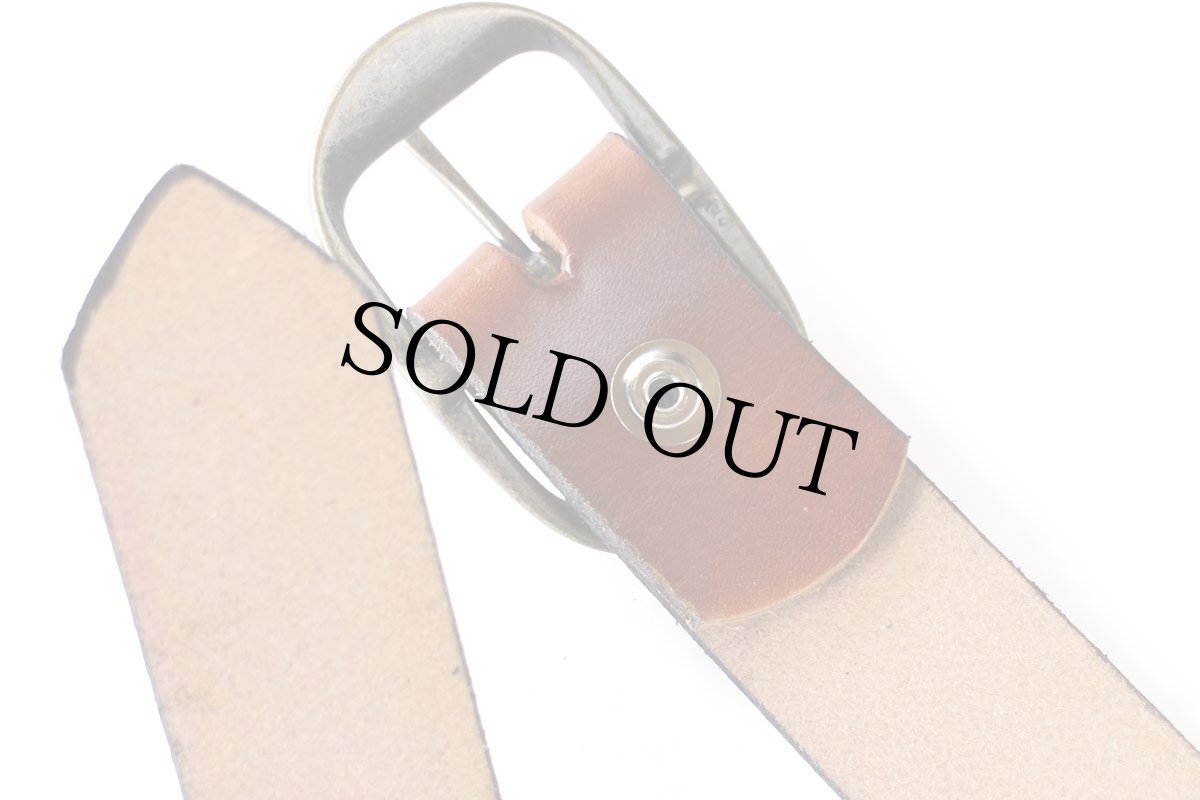 画像3: 新品★USA製 BRACKNEY LEATHER WORKS WOODSTOCK 3 DAYS OF PEACE MUSIC ピースマーク 型押し ペイント レザーベルト ブラウン 34 (3)