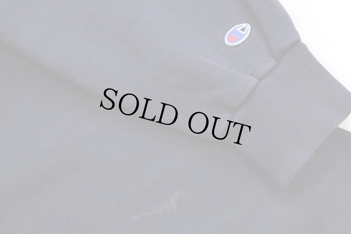 画像6: 90s USA製 Championチャンピオン ワンポイント スクリプト ロゴ刺繍 前V スウェット 濃紺 L (6)