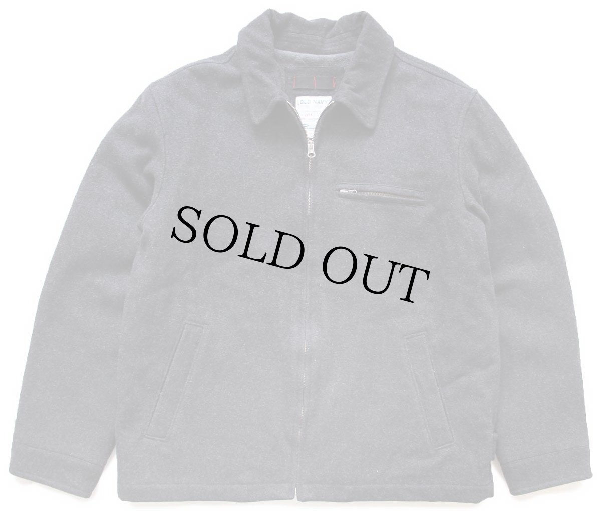 画像1: 00s OLD NAVYオールドネイビー キルティングライナー ウールジャケット チャコールグレー L (1)