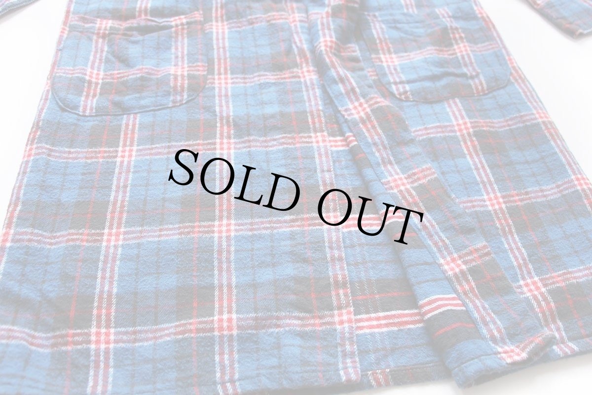 画像5: 60s VARSITY ROBE BY Dunmar チェック ショールカラー コットン フランネル ガウン (5)