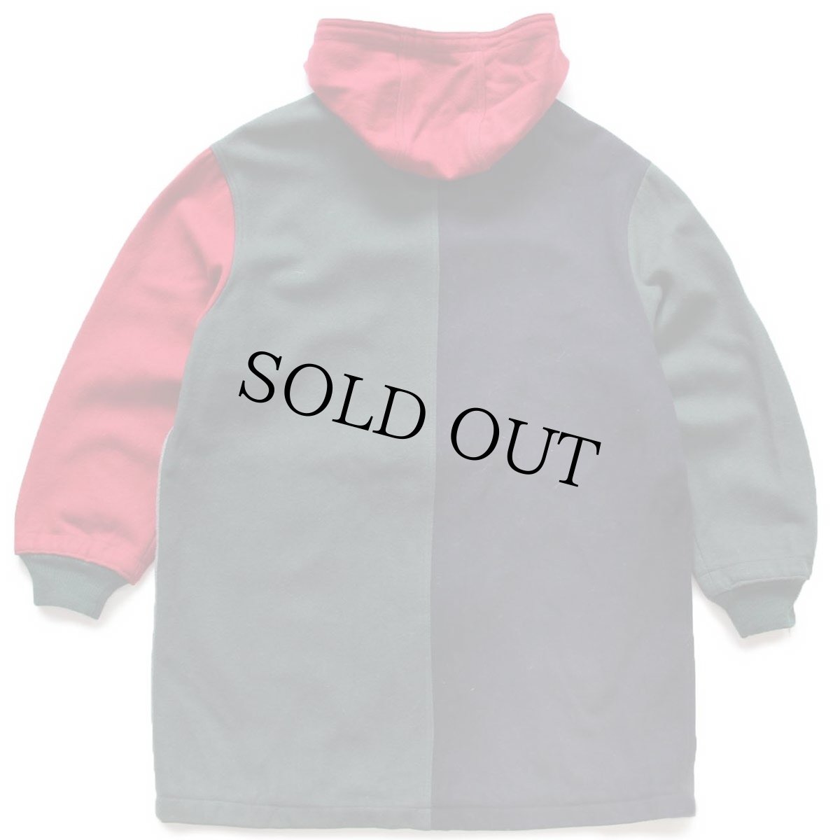 画像2: 90s イタリア製 BENETTONベネトン クレイジーパターン フーデッド メルトン ウールコート 42 (2)