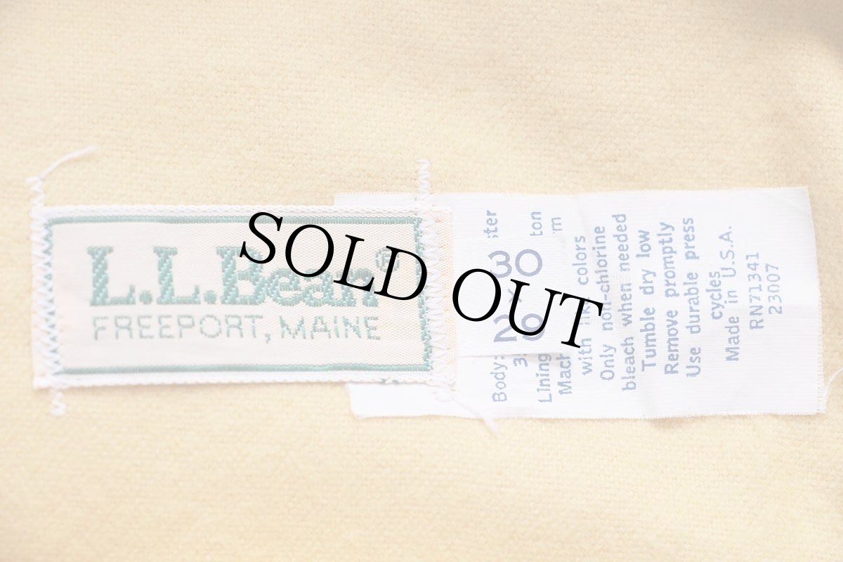 画像6: 80s USA製 L.L.Bean コットンライナー チノパン カーキ W30 L29 (6)