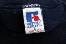 画像4: 90s USA製 RUSSELLラッセル Dearborn JEWELERS 前V スウェット 紺 L (4)
