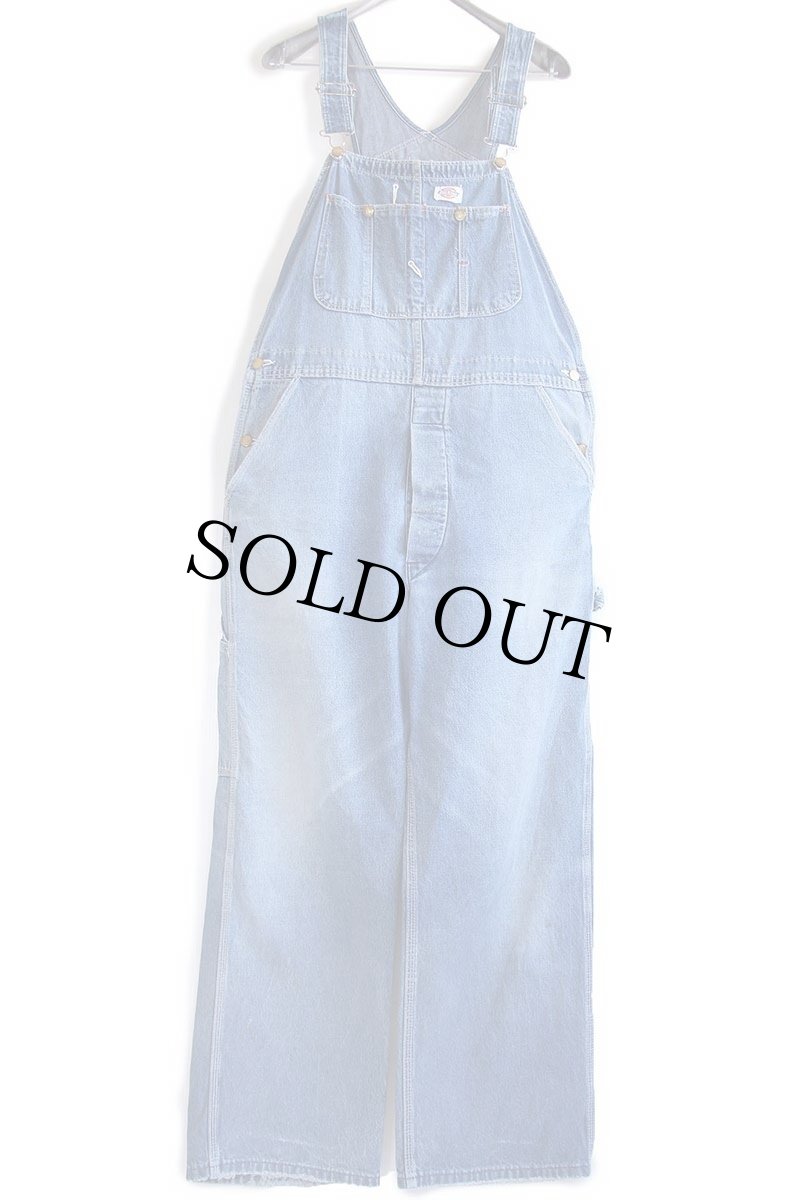 画像2: 90s USA製 Dickiesディッキーズ デニム オーバーオール w36 L30 (2)