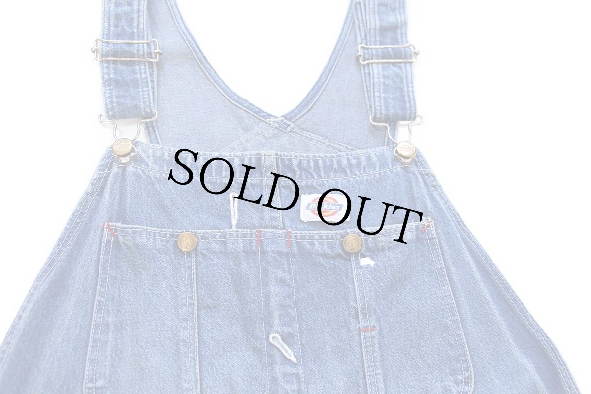 画像4: 90s USA製 Dickiesディッキーズ デニム オーバーオール w36 L30 (4)