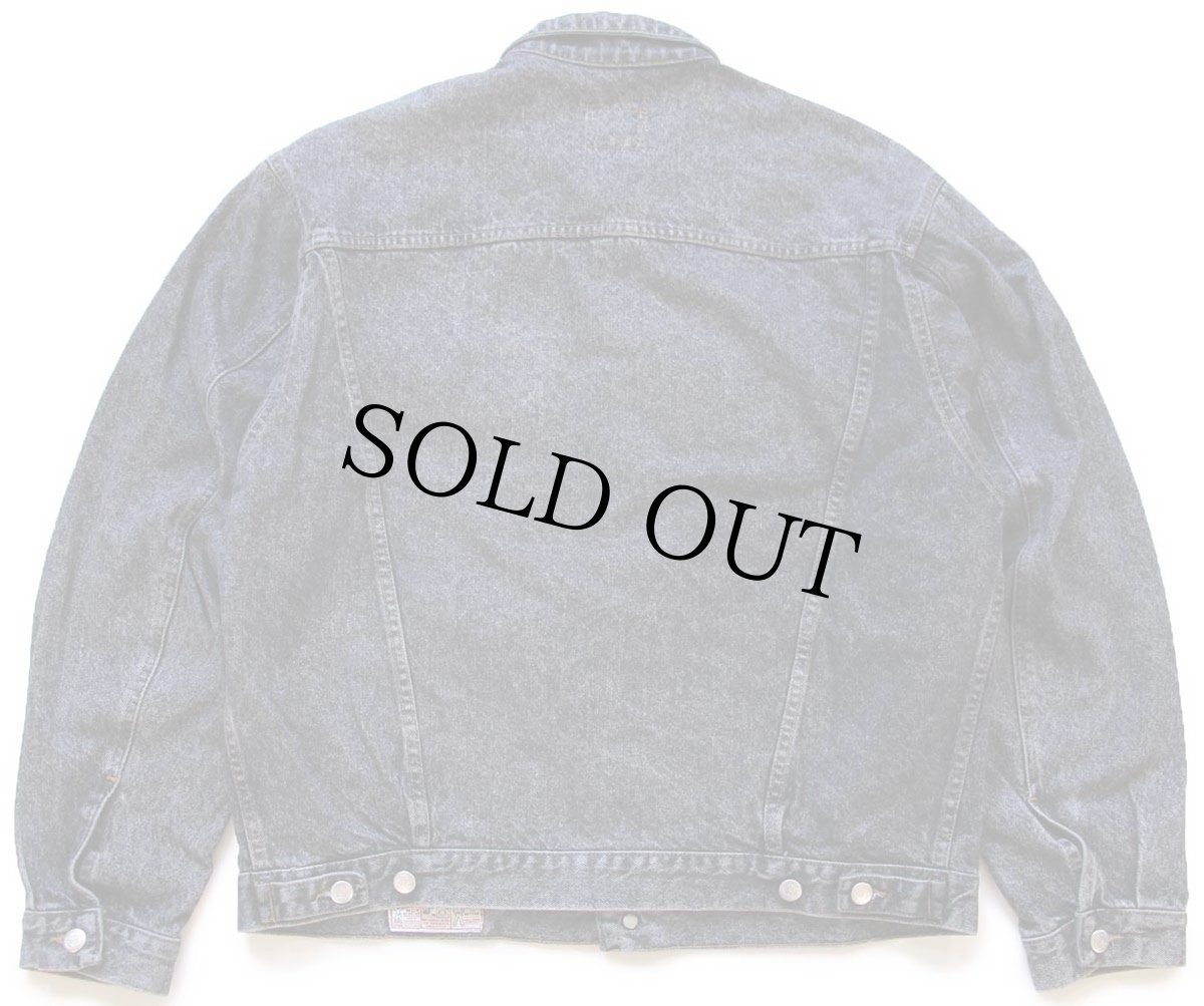 画像2: 90s イタリア製 RIFLE 先染め ブラック デニムジャケット 4ポケット XXL★特大 (2)