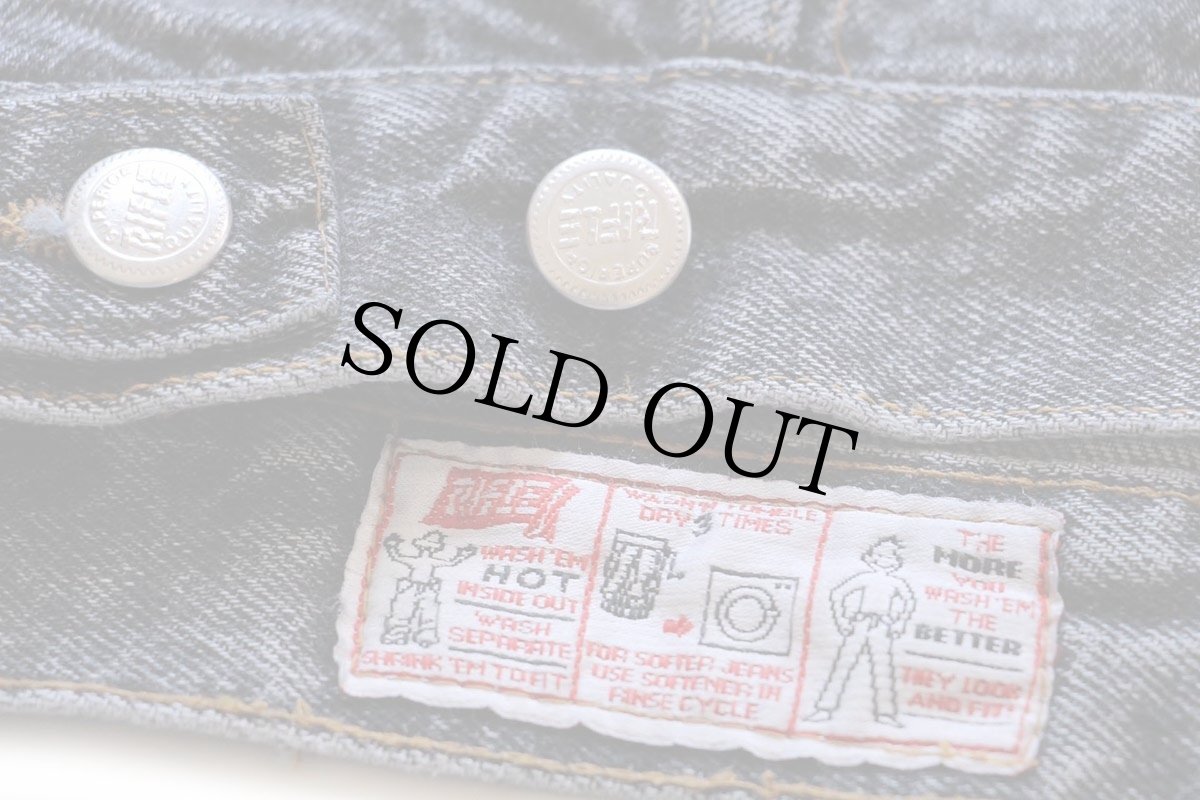 画像5: 90s イタリア製 RIFLE 先染め ブラック デニムジャケット 4ポケット XXL★特大 (5)