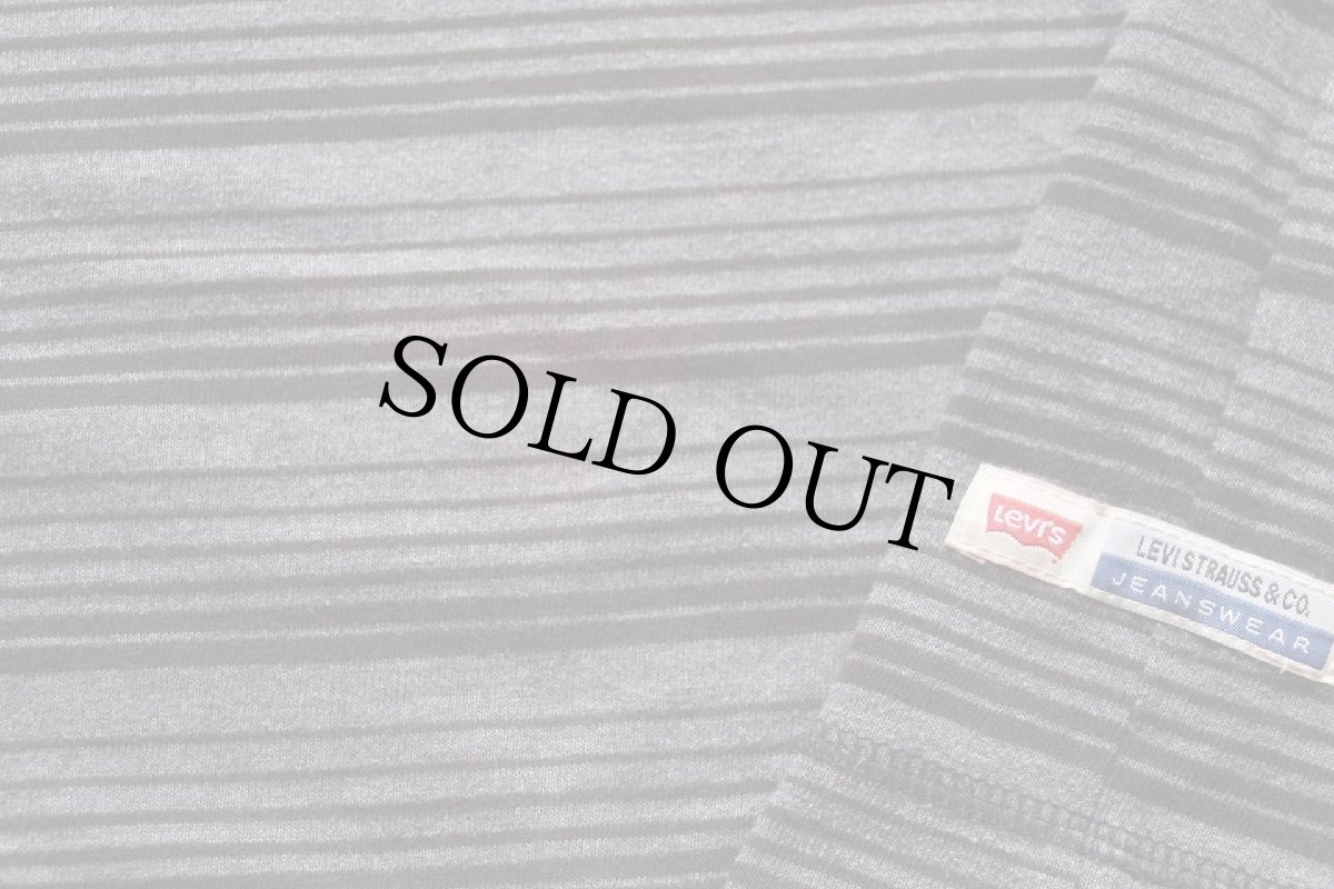 画像6: 90s USA製 Levi'sリーバイス ランダムボーダー ヘンリーネック 長袖Tシャツ グレー XL (6)