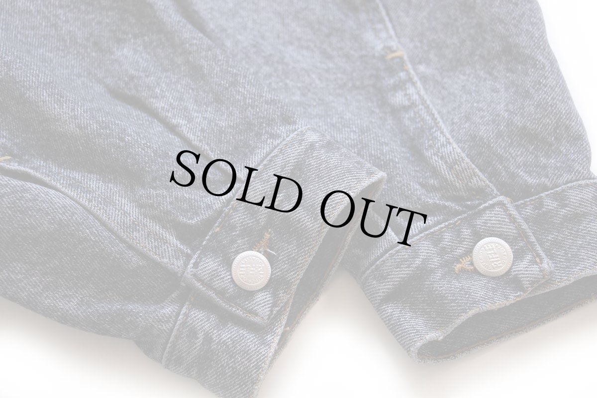 画像7: 90s イタリア製 RIFLE 先染め ブラック デニムジャケット 4ポケット XXL★特大 (7)