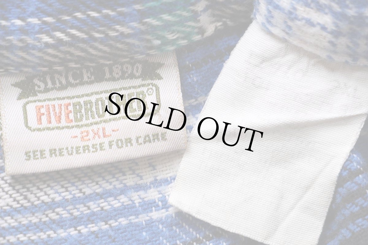 画像4: 90s USA製 FIVE BROTHERファイブブラザー オンブレチェック コットン フランネルシャツ 2XL★特大 (4)