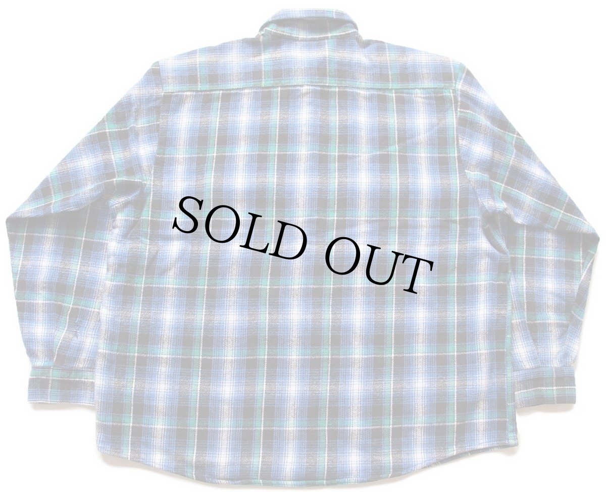 画像2: 90s USA製 FIVE BROTHERファイブブラザー オンブレチェック コットン フランネルシャツ 2XL★特大 (2)