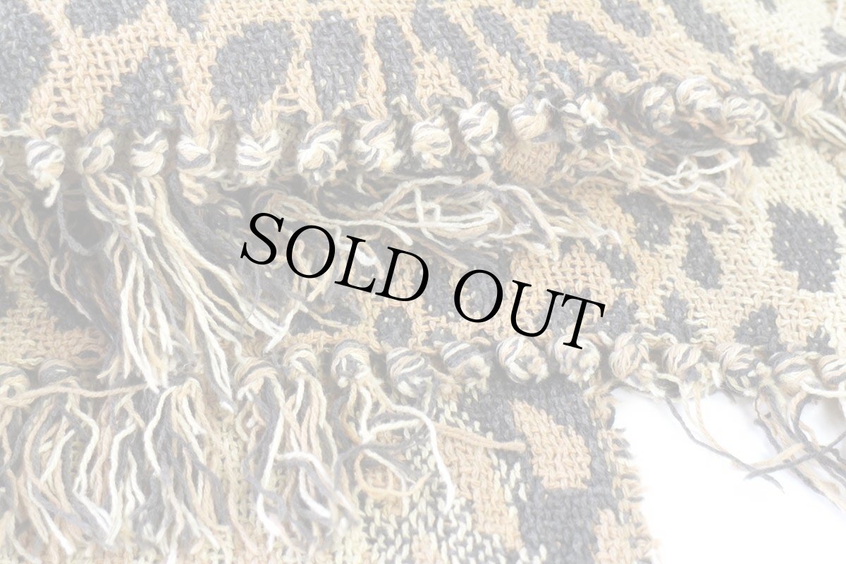 画像6: The Spirit's 刺繍入り レオパード柄 コットン ラグ (6)