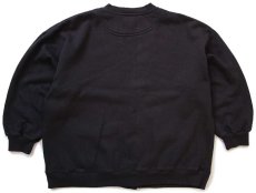 画像2: 90s CHEETAH 無地 パチポケ スウェット カーディガン 黒 XL★ブランク (2)