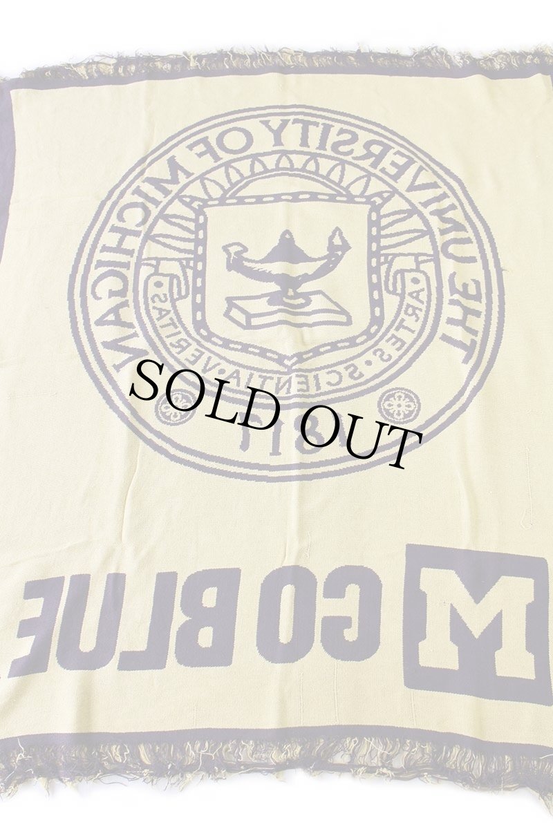 画像3: THE UNIVERSITY OF MICHIGAN GO BLUE ロゴ コットン ラグ 紫×黄 (3)