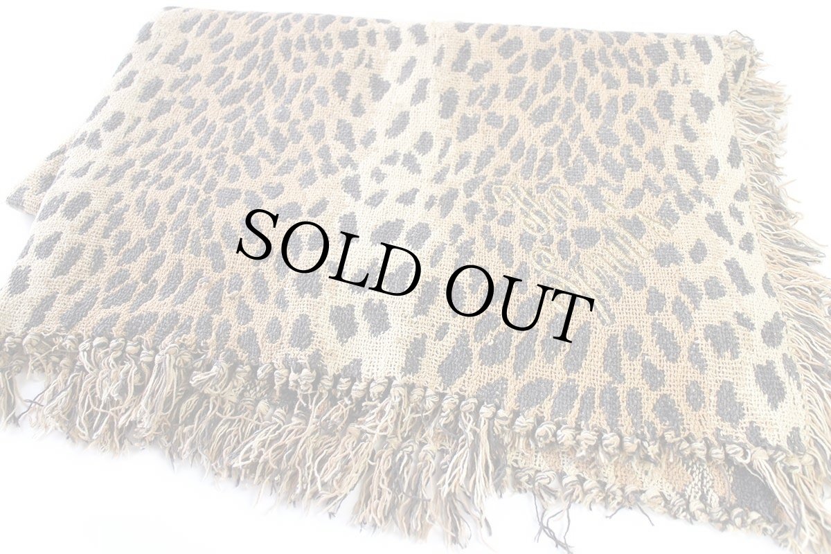 画像1: The Spirit's 刺繍入り レオパード柄 コットン ラグ (1)