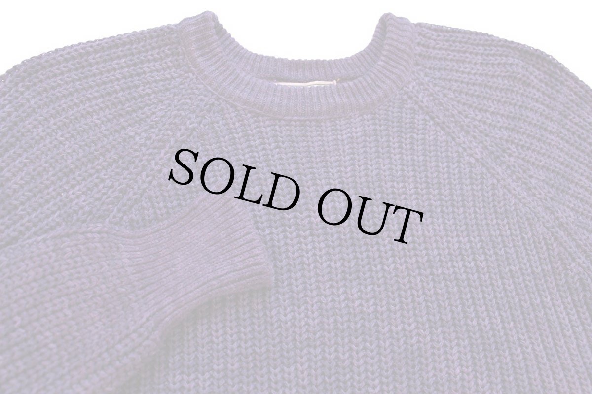 画像3: 80s USA製 L.L.Bean 無地 ローゲージ コットンニット セーター 紫 (3)