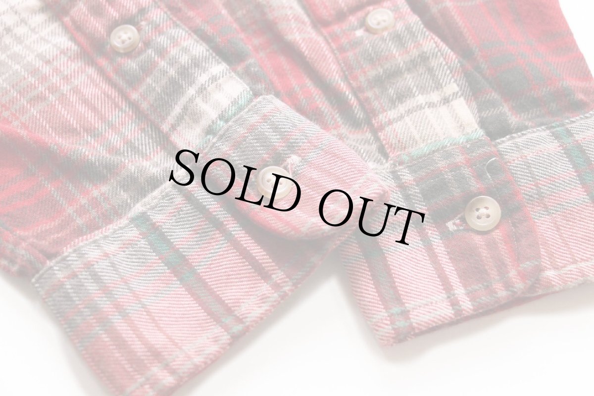 画像6: 00s ラルフローレン CLASSIC FIT オンブレチェック ボタンダウン コットン ライトネルシャツ S (6)