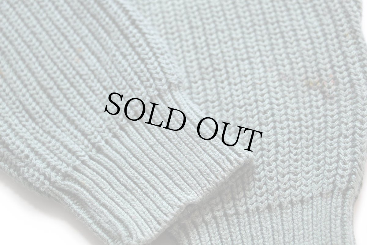 画像6: 80s USA製 L.L.Bean 無地 コットンニット セーター 薄緑 L (6)