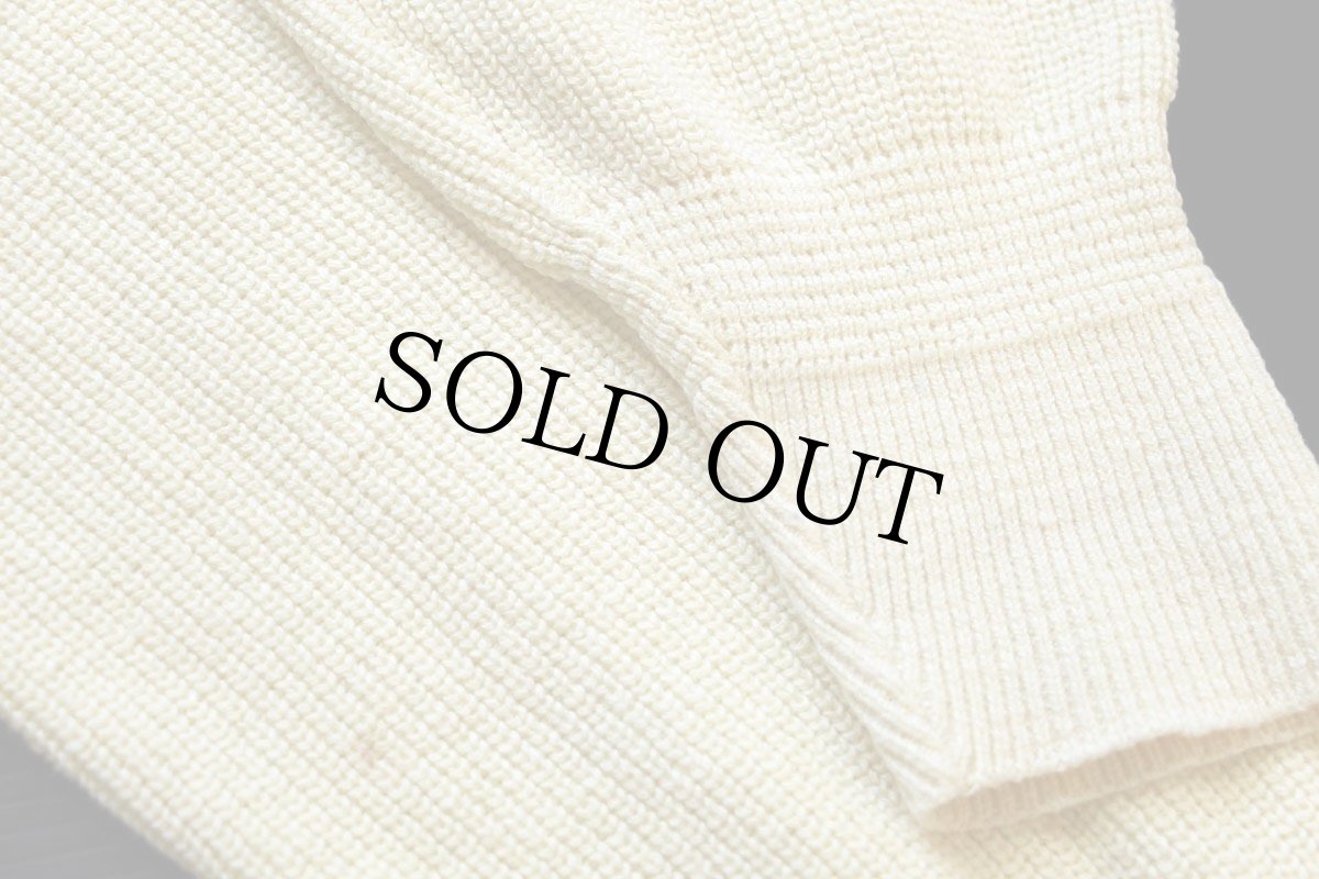 画像6: 80s L.L.Bean 5ボタン ヘンリーネック コットンニット セーター 薄黄 L (6)