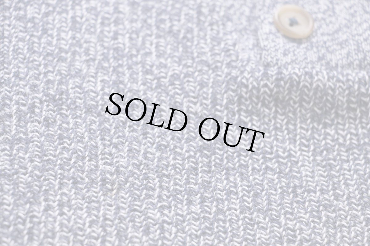 画像5: 80s USA製 L.L.Bean 5ボタン ヘンリーネック コットンニット セーター 紺×白 ミックス L (5)