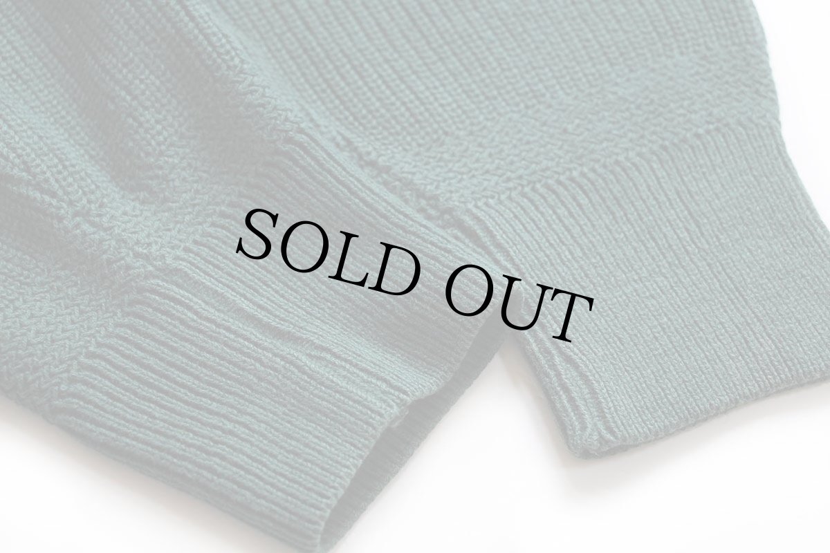 画像6: 80s USA製 L.L.Bean 5ボタン ヘンリーネック コットンニット セーター 緑 L (6)