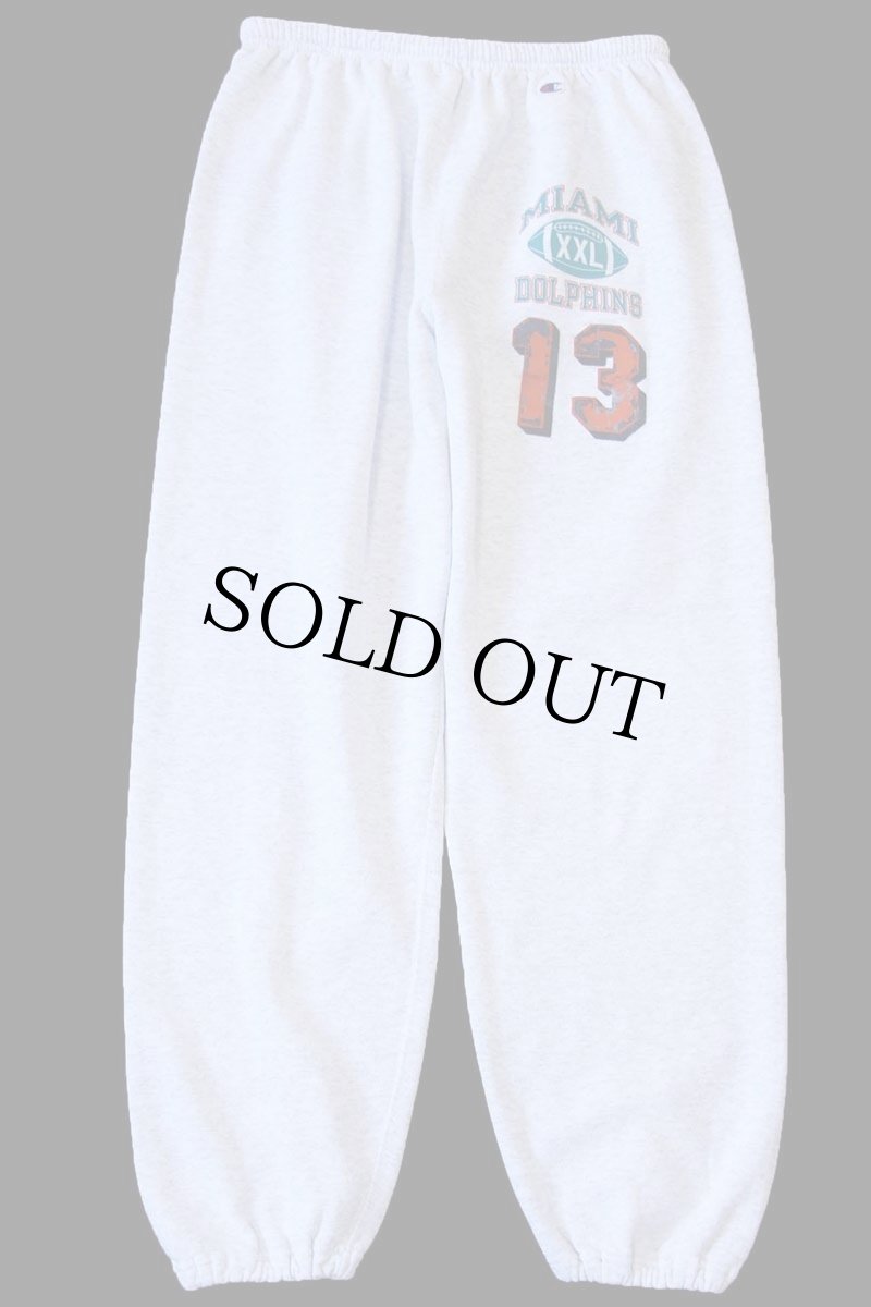 画像2: 90s USA製 Championチャンピオン NFL MIAMI DOLPHINS アメフト 13 ナンバリング スウェットパンツ 杢ライトグレー XXL★特大 (2)