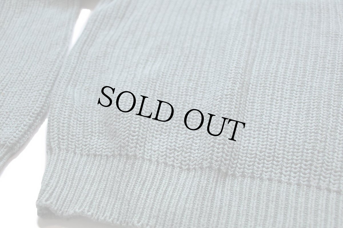 画像5: 80s USA製 L.L.Bean 無地 コットンニット セーター 薄緑 L (5)