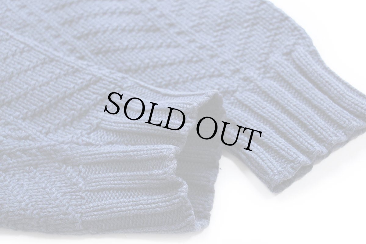 画像6: 80s USA製 L.L.Bean 編み柄 コットンニット セーター ネイビー L (6)