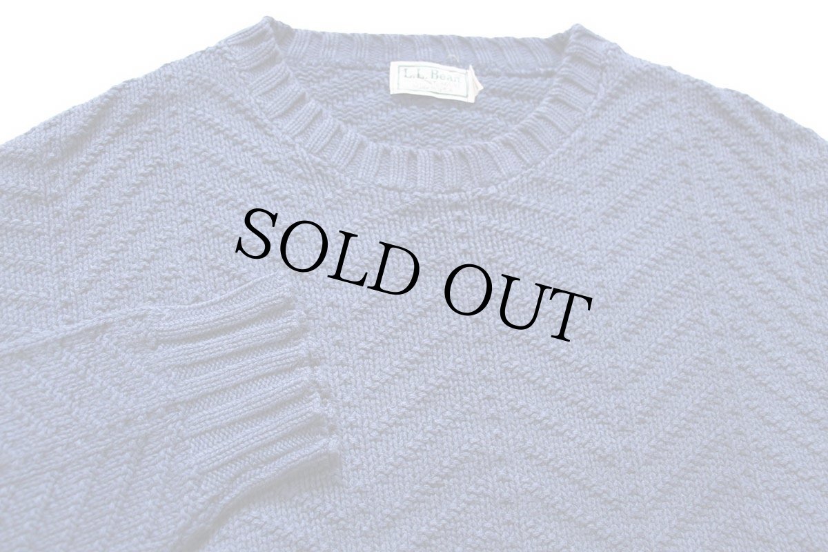 画像3: 80s USA製 L.L.Bean 編み柄 コットンニット セーター ネイビー L (3)