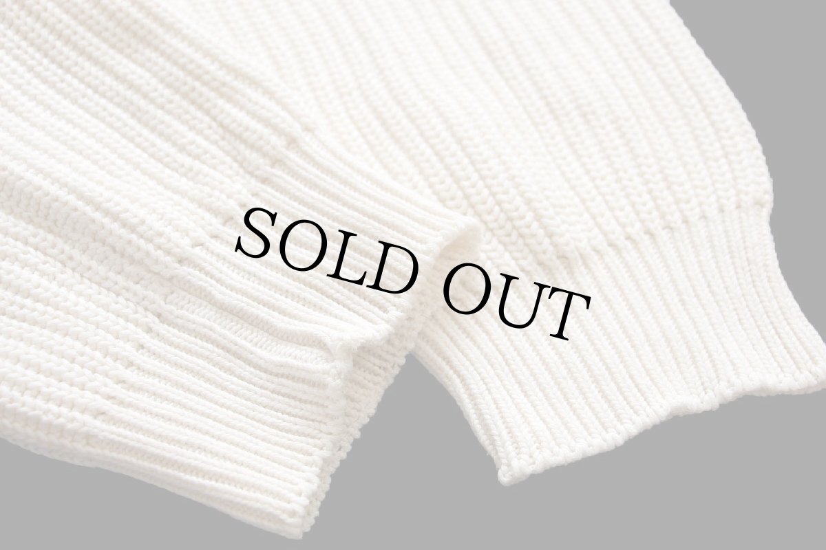 画像5: 80s USA製 L.L.Bean 無地 ローゲージ コットンニット セーター ナチュラル (5)