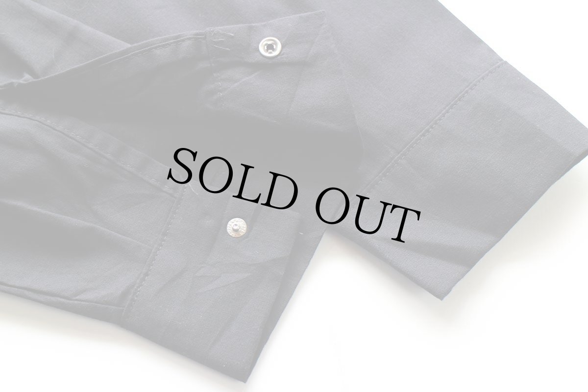 画像5: 00s RED KAPレッドキャップ NISSANニッサン 星条旗 刺繍&パッチ付き 比翼 ワークシャツ 黒 XL (5)