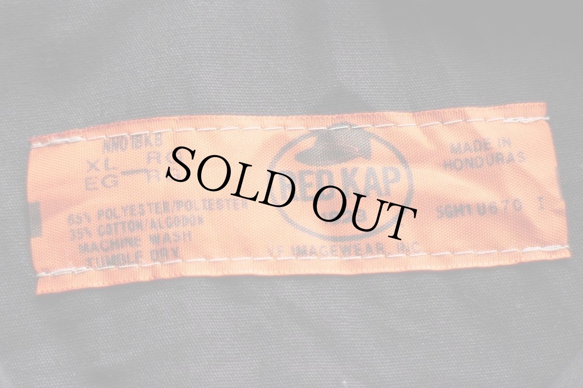 画像4: 00s RED KAPレッドキャップ NISSANニッサン 星条旗 刺繍&パッチ付き 比翼 ワークシャツ 黒 XL (4)