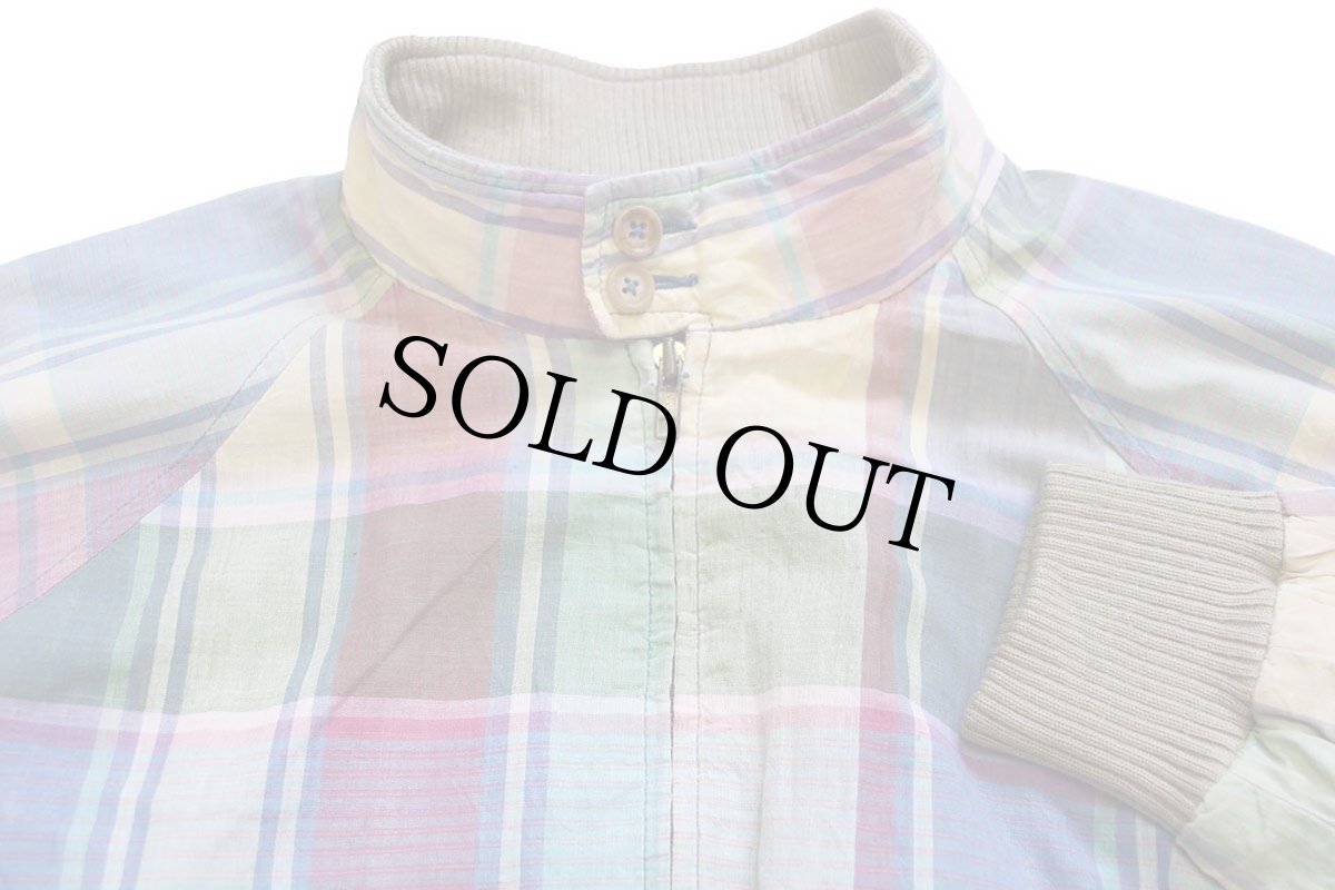 画像3: 90s ポロ ラルフローレン G9タイプ マドラスチェック コットン ハリントンジャケット L (3)