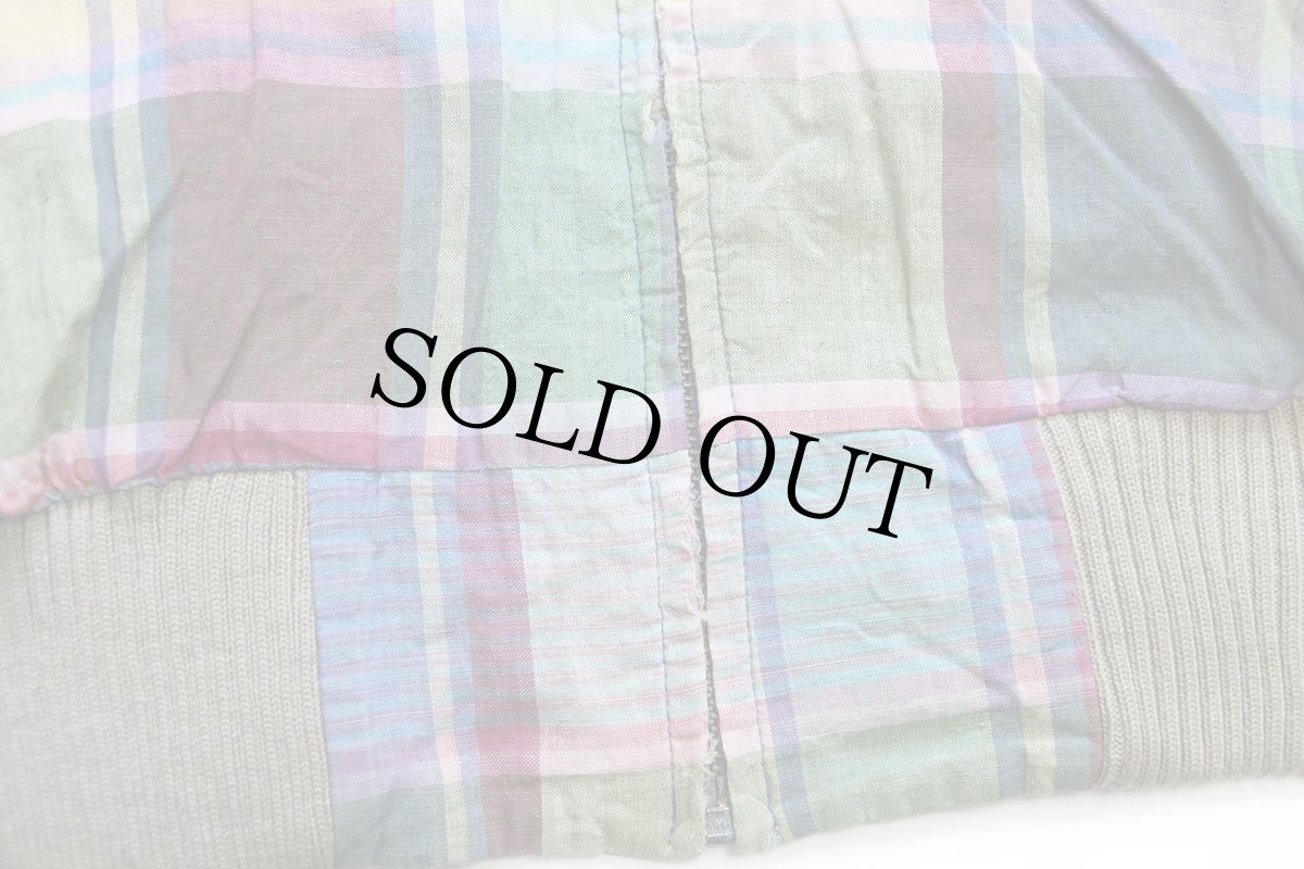 画像6: 90s ポロ ラルフローレン G9タイプ マドラスチェック コットン ハリントンジャケット L (6)