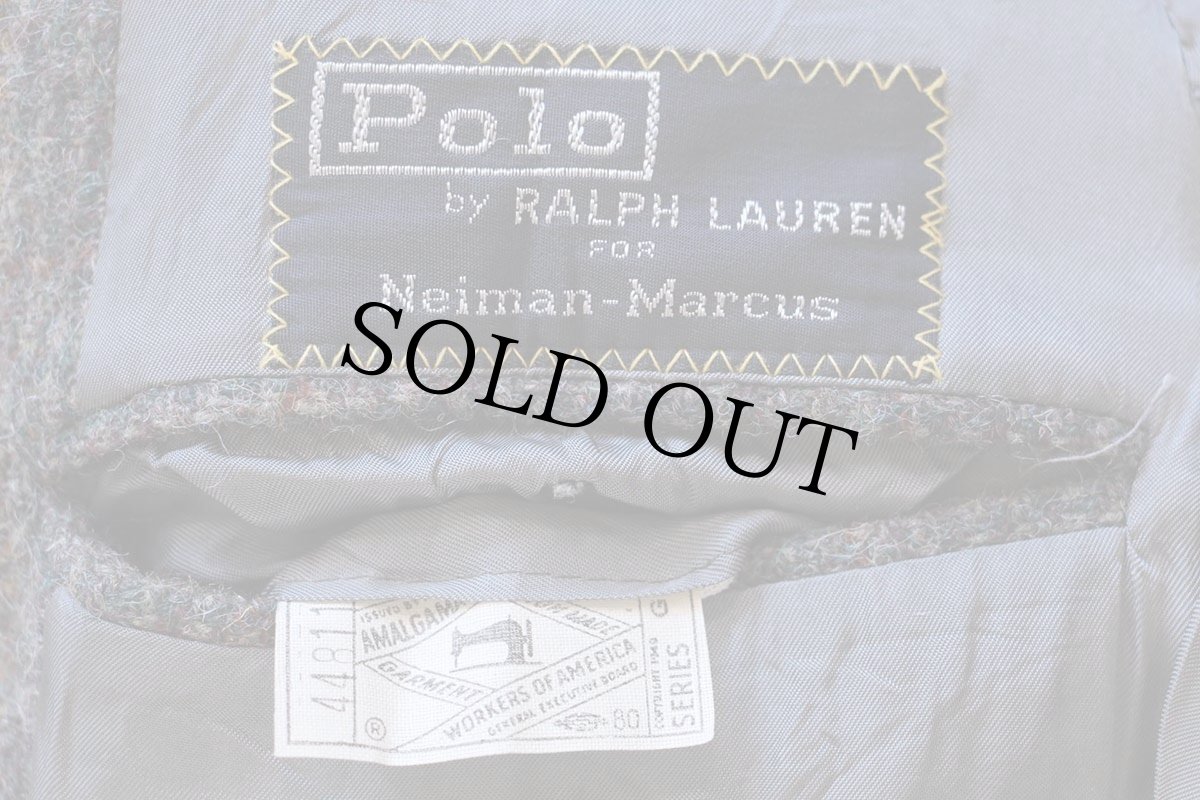 画像5: 80s ポロ ラルフローレン Neiman Marcus チェック チンスト付き 2つボタン ツイード ウール テーラードジャケット★ブレザー (5)