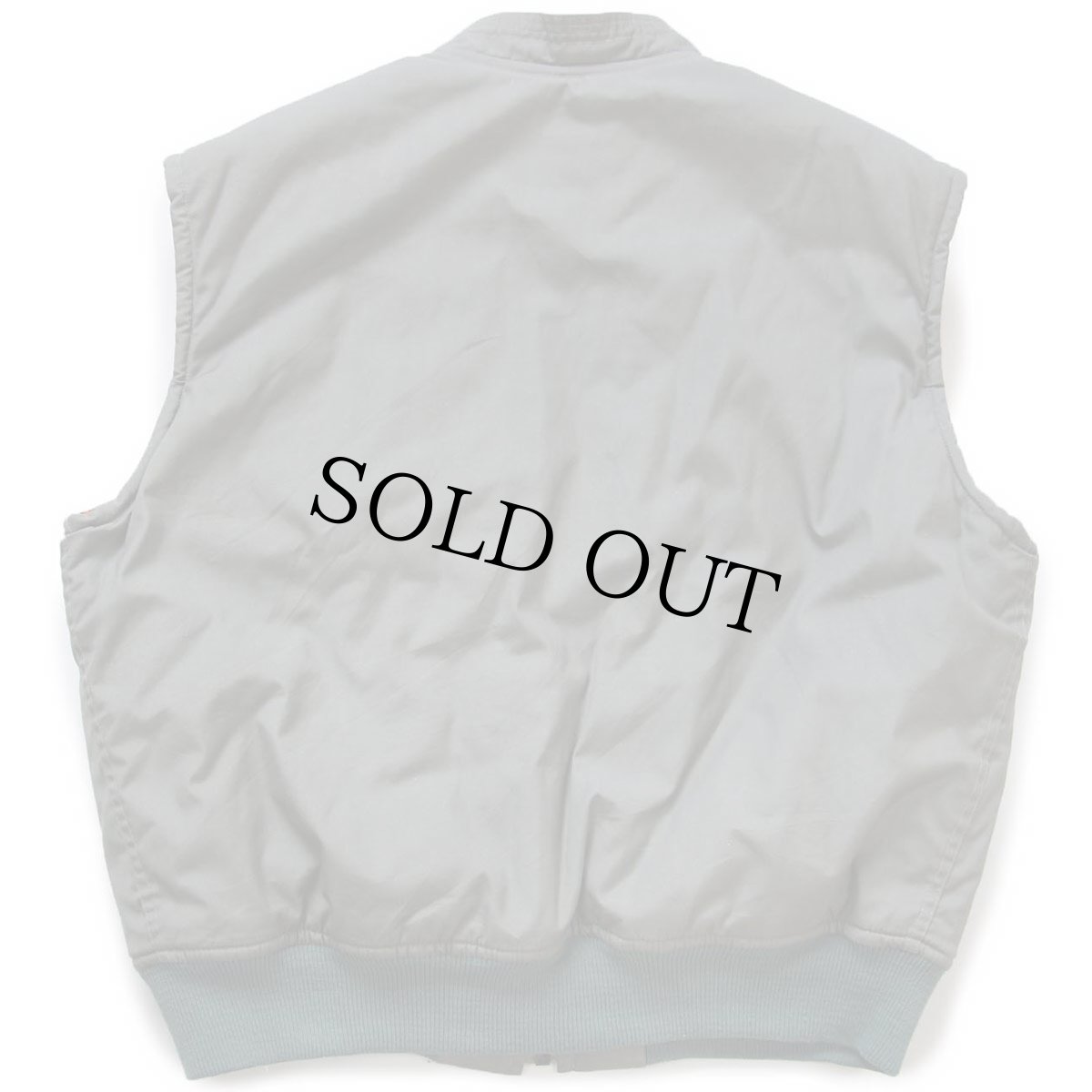 画像2: 80s USA製 ALPHAアルファ APOLLO 15号 パッチ付き スタンドカラー 中綿入り コットン フライトベスト XXL★特大 (2)